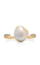 Mizuki One-of-a-kind Double Finger Golden Baroque South Sea Pearl Ring