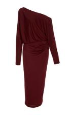 Oday Shakar Jersey One Shoulder Knot Dress