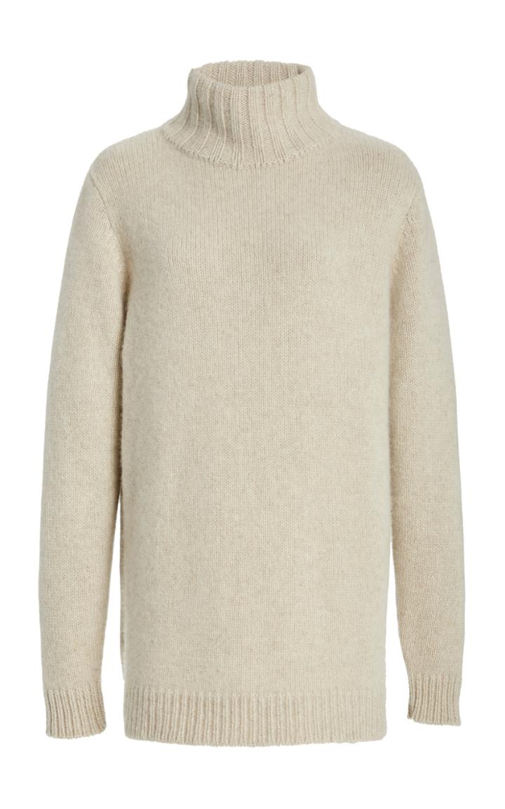 The Elder Statesman Plaited Block Ribbed-knit Turtleneck