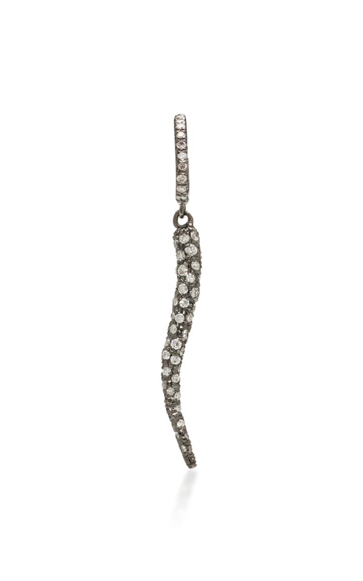 Montse Esteve 18k Oxidized White Gold Diamond Earring