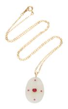 Cvc Stones My Sweetheart 18k Gold Stone And Ruby Necklace