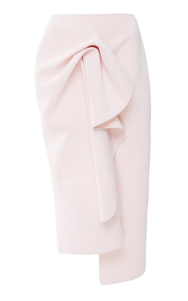 Acler Crawford Asymmetric Gathered Crepe De Chine Midi Skirt Size: 4