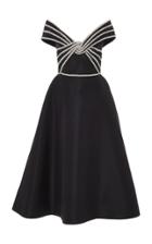 Elizabeth Kennedy Off The Shoulder Cocktail Dress With Pearl Embroidery