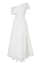Martin Grant One-shoulder Linen-blend Midi Dress