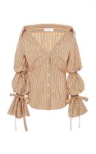 Caroline Constas Margaret Button Down Long Sleeve Top