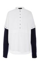 Cdric Charlier Monochrome Snap-detailed Cotton Top