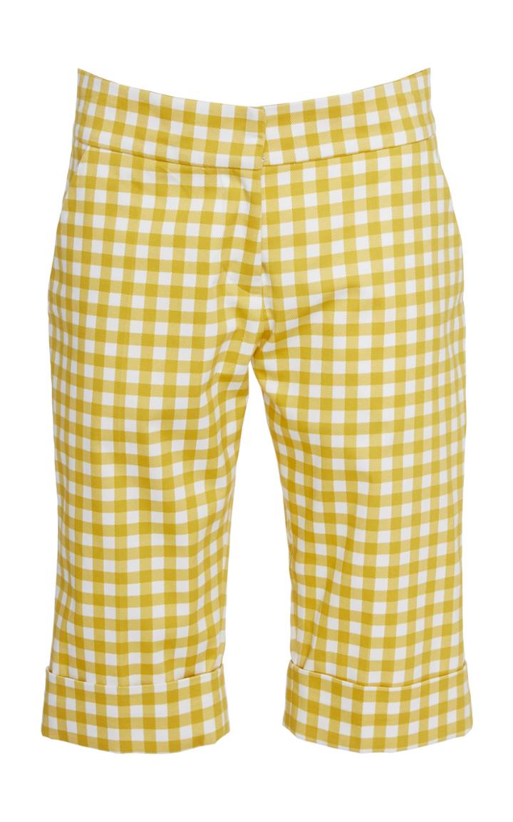 Silvia Tcherassi Gingham-patterned Gali Cotton Shorts