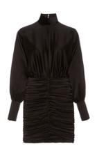 Retrofte Barbara Ruched Satin Mini Dress Size: Xs