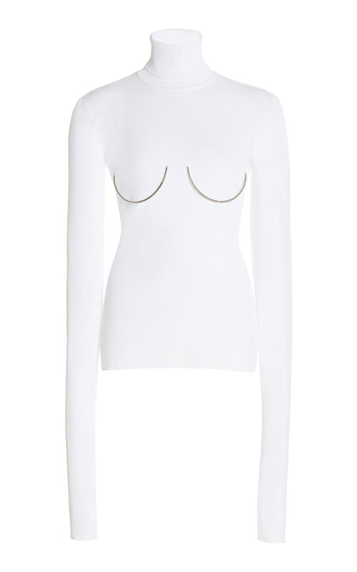 Moda Operandi Boyarovskaya Metal-detailed Knit Turtleneck Top