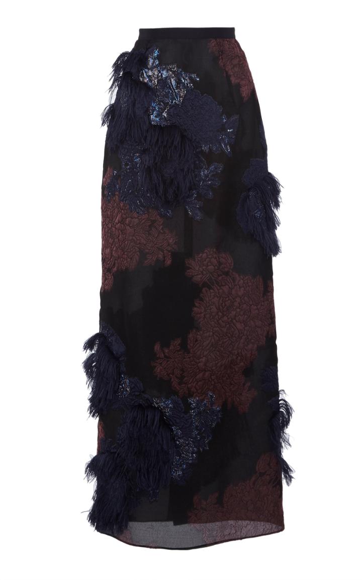 Delpozo Organza Floral Skirt