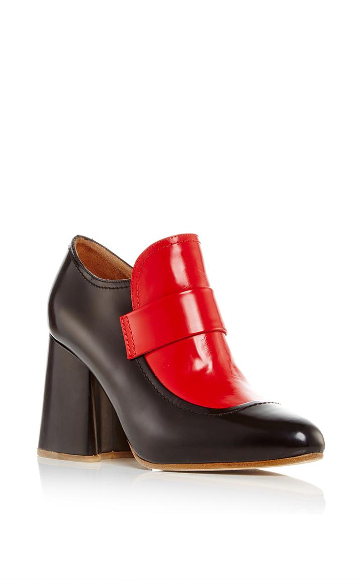 Marni Black And Indian Red Moccasin