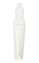 Brandon Maxwell Tie Front Jersey Shirting Gown