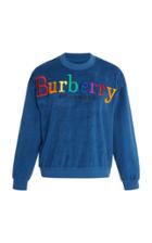 Burberry Burberry Embroidered Velour Sweater