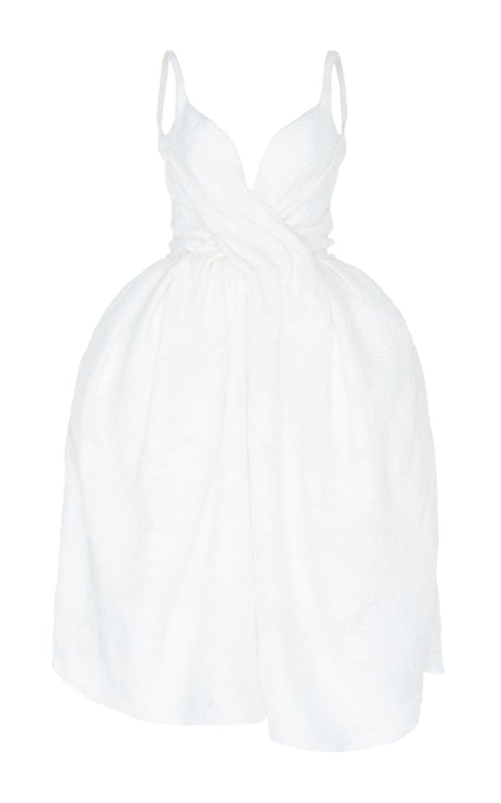Paule Ka Jacquard Twist Front Tulip Dress
