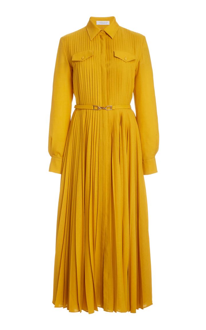 Moda Operandi Gabriela Hearst Erella Pleated Wool-cashmere Shirt Dress