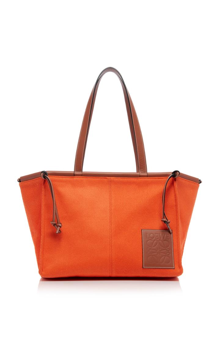 Moda Operandi Loewe Cushion Leather-trimmed Canvas Tote