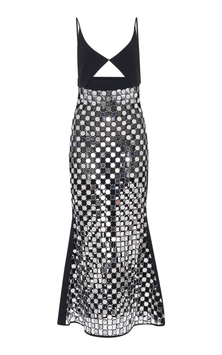 David Koma Sheer Embroidered Camisole Midi Dress
