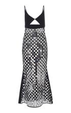David Koma Sheer Embroidered Camisole Midi Dress