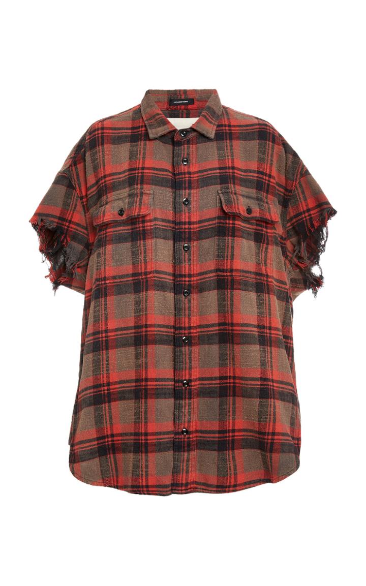R13 Oversized Check Print Shirt