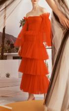 Carolina Herrera Off-shoulder Pleated Tulle Dress