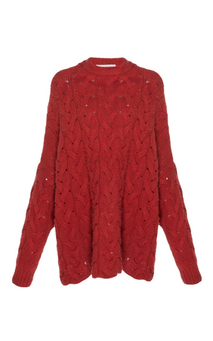 Ryan Roche Oversized Cable Knit Pullover