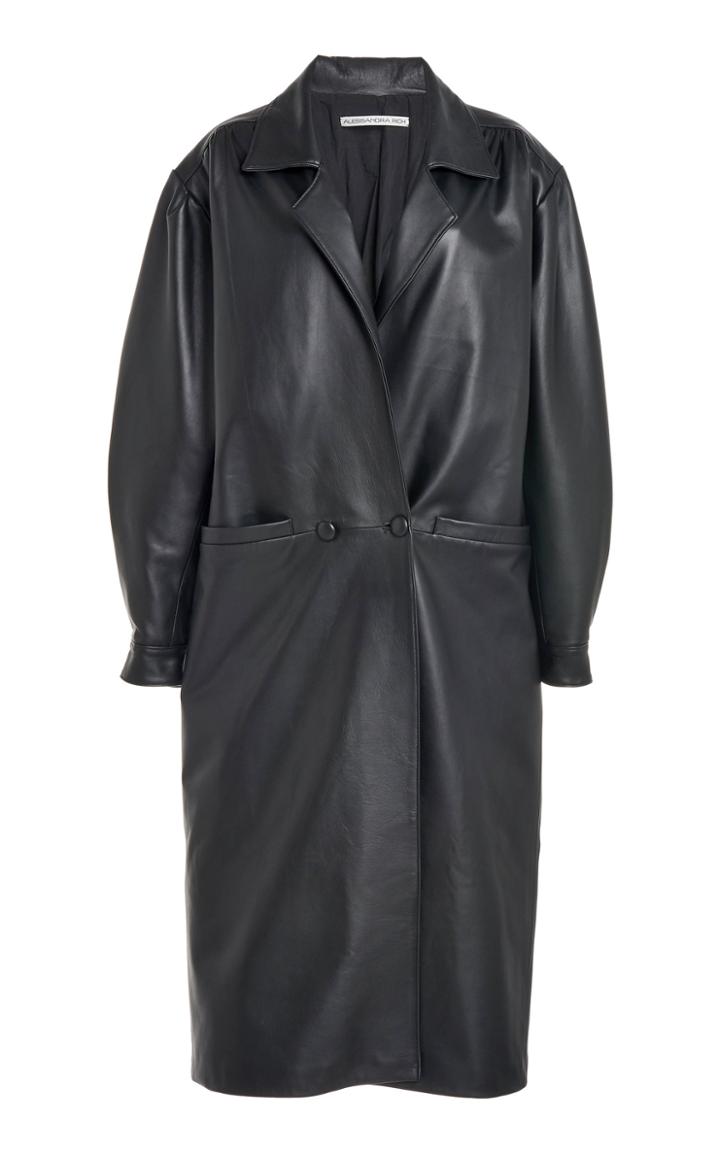 Moda Operandi Alessandra Rich Oversized Leather Coat