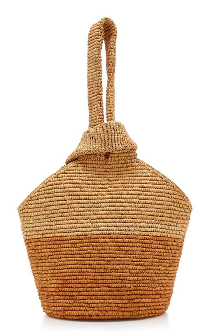 Sensi Studio M'o Exclusive Two-tone Straw Tote