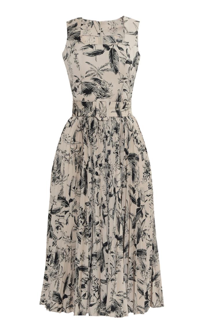 Moda Operandi Anouki Floral Printed Mid Length Pleated Dress