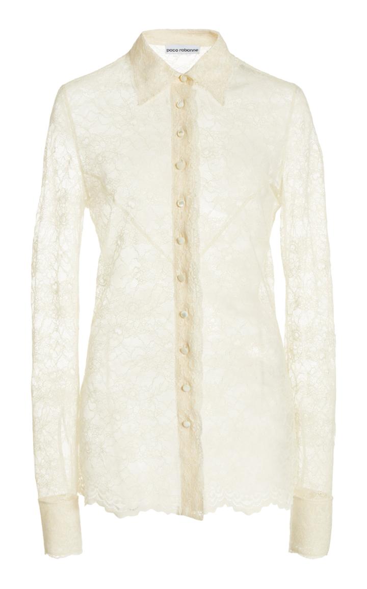 Moda Operandi Paco Rabanne Sheer Lace Collared Shirt