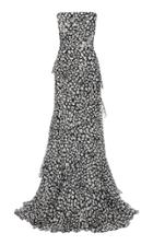 Alex Perry Olivia Printed Silk Strapless Crystal Gown