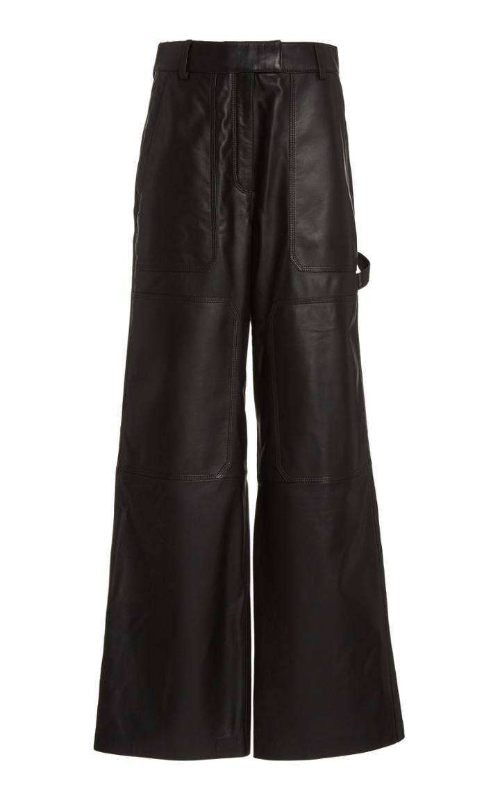 Common Leisure Feel Biz. Leather Wide-leg Cargo Pants