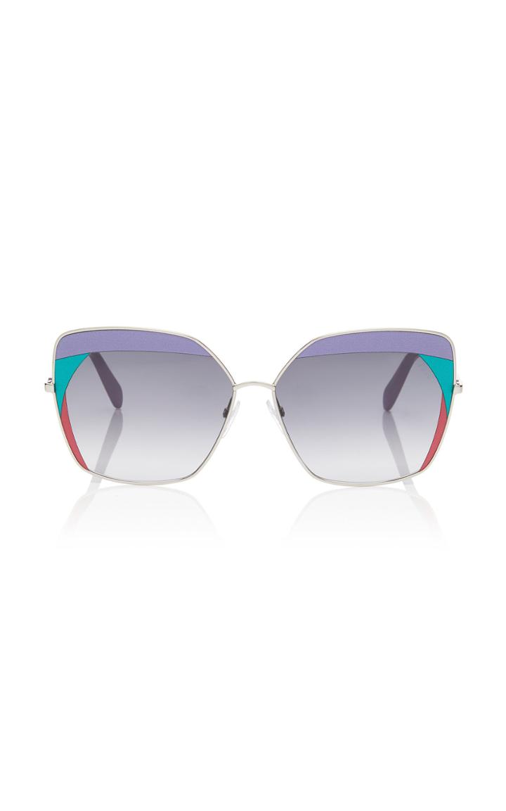 Emilio Pucci Sunglasses Print-trimmed Square-frame Sunglasses