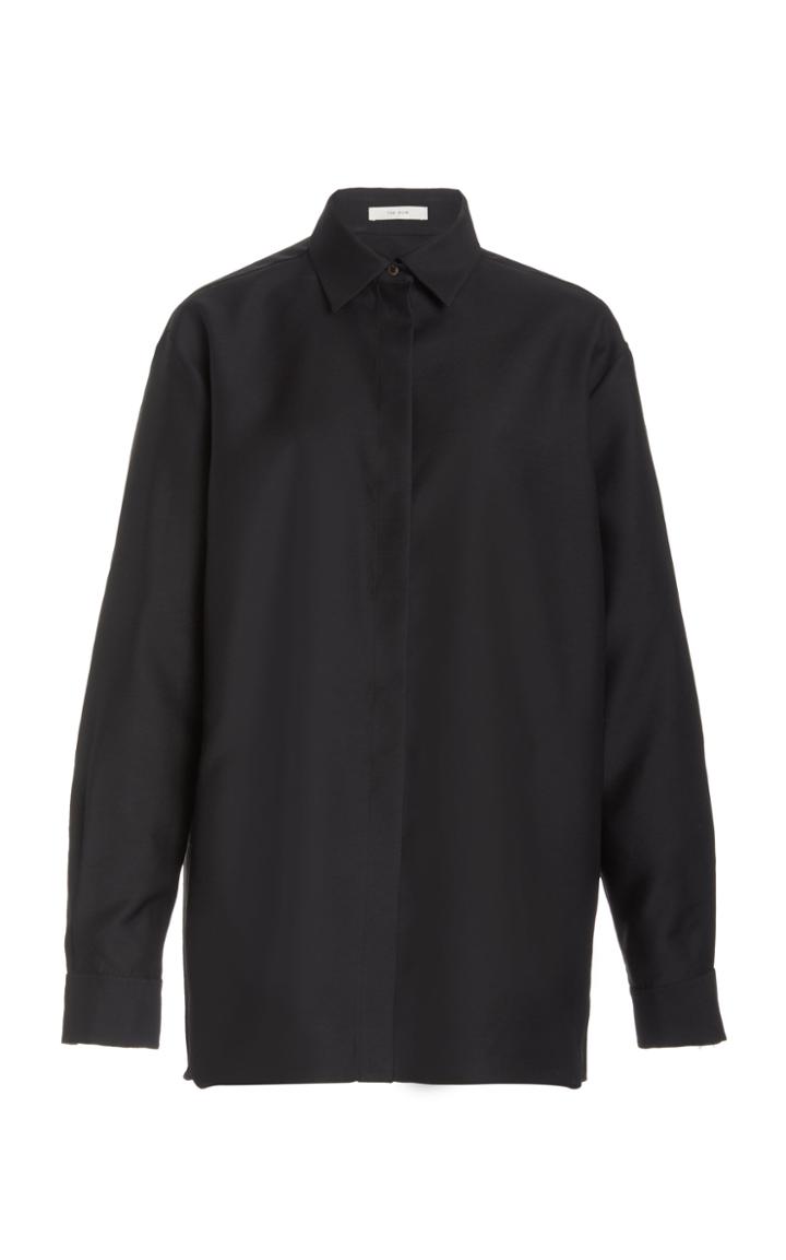 Moda Operandi The Row Big Sisea Oversized Wool-silk Shirt