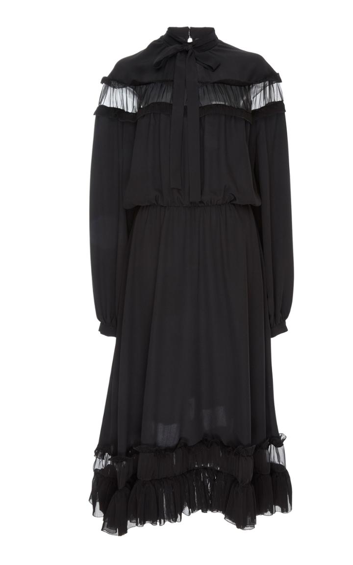 Rochas Dress In Silk Crepe De Chine