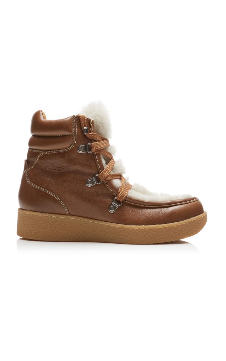 Isabel Marant Alpica Shearling-trimmed Leather Boots