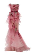 Marchesa Strapless Ombre Gown