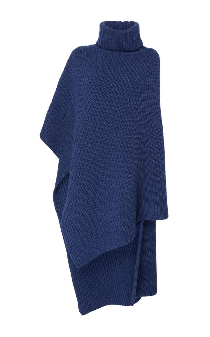 Agnona Ribbed Asymmetrical Poncho