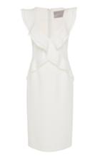 Jason Wu Collection V-neck Ruffle Crepe Dress