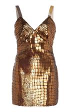 Sandra Mansour Soleil Pleather Velvet Mini Dress