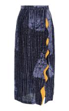 Maki Oh Adire Contrast Wavy Slit Skirt