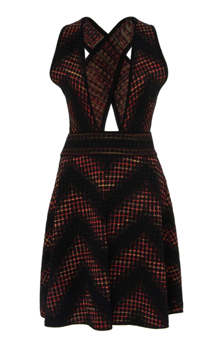 M Missoni Short Jacquard Dress With Criss Cross Back
