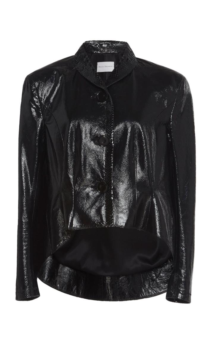 Olivier Theyskens Nance Asymmetric Leather Blazer