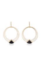Fratelli Piccini Lul Hoop 18k Gold Onyx And Diamond Earrings