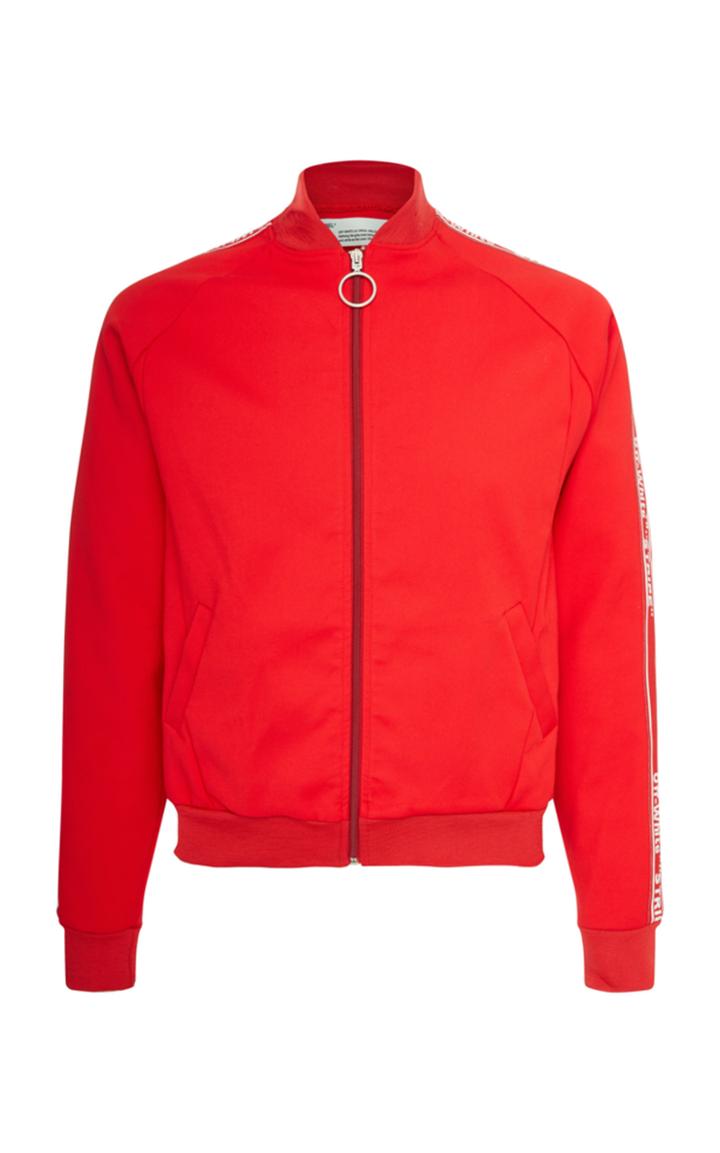 Off-white C/o Virgil Abloh Striped Cotton-jersey Track Jacket