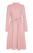 Brandon Maxwell Asymmetric Zipper Detail Swing Wool Coat
