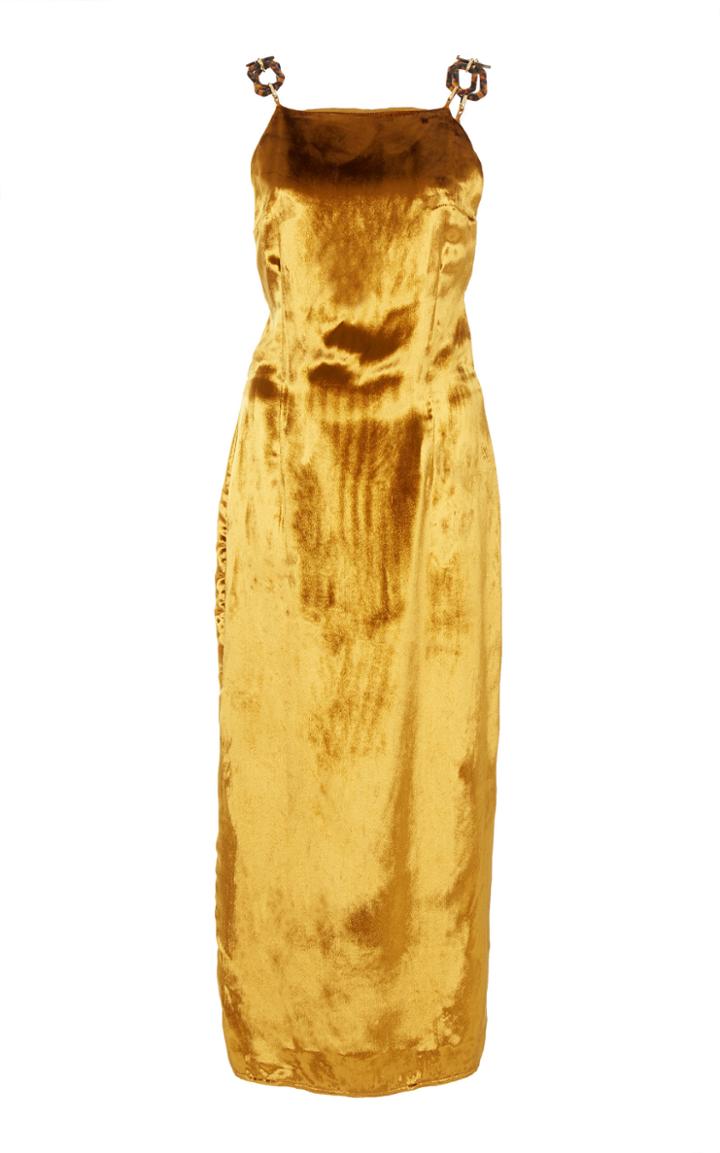 Cult Gaia Mini Tortoiseshell-strap Metallic Midi Dress