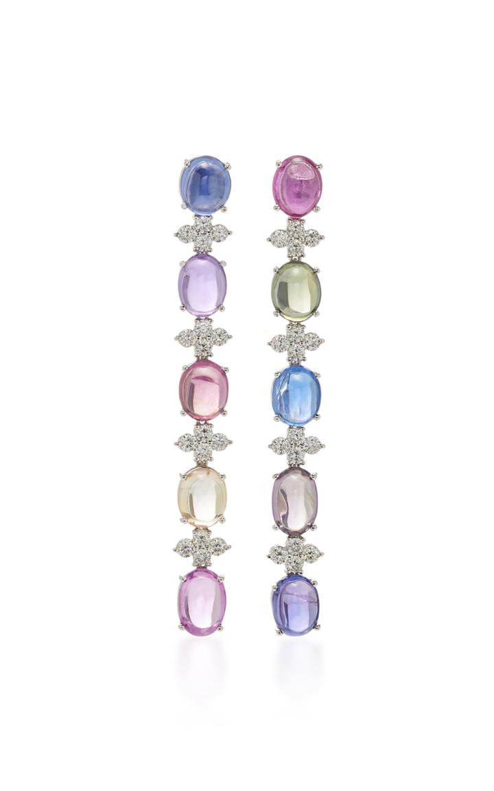 Gioia 18k White Gold, Sapphire And Diamond Earrings