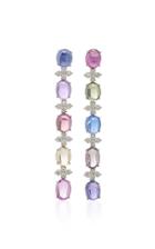Gioia 18k White Gold, Sapphire And Diamond Earrings