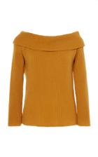 The Elder Statesman Off-the-shoulder Ribbed Knit Cashmere Fold-over Top