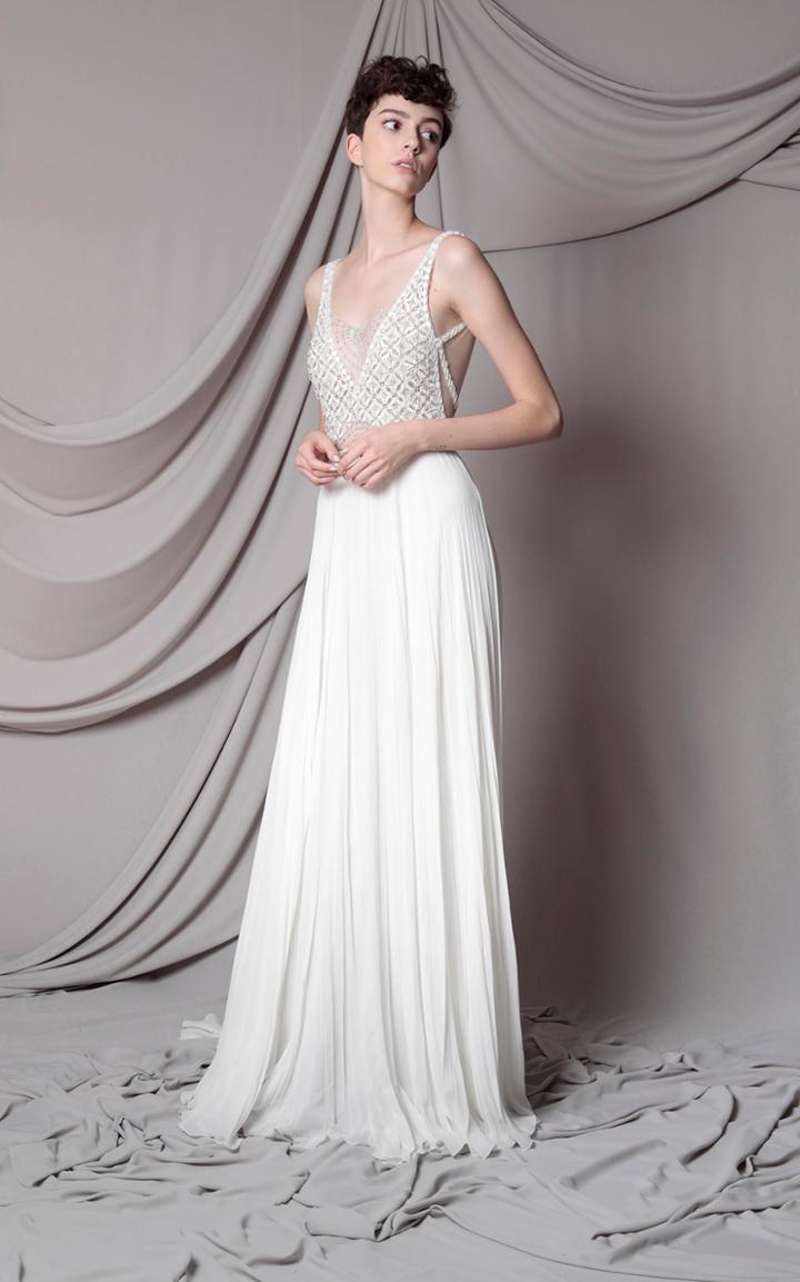 Moda Operandi Marco & Maria Microcrystal Net Embroidered Gown Size: 0
